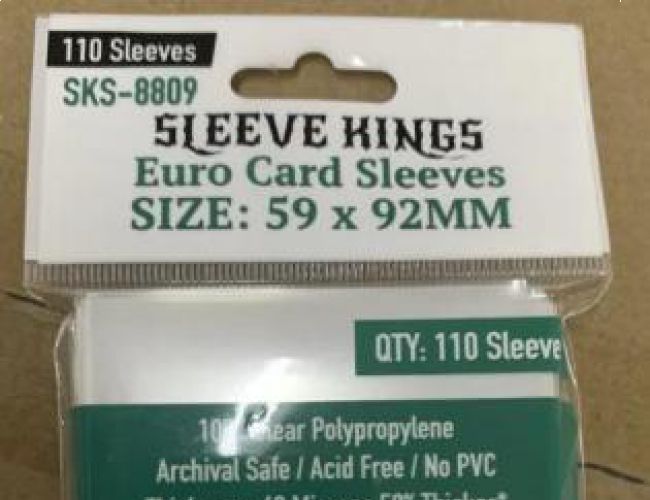 SLEEVE KINGS EURO CARD SLEEVES 59 x 92mm (110 sleeves)