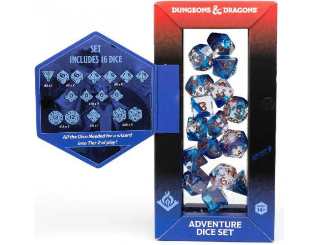 DND ADVENTURE DICE: WIZARD PURPLE SPARKLE