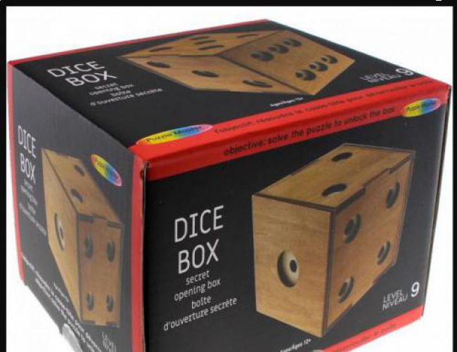 DICE WOODEN PUZZLE BOX