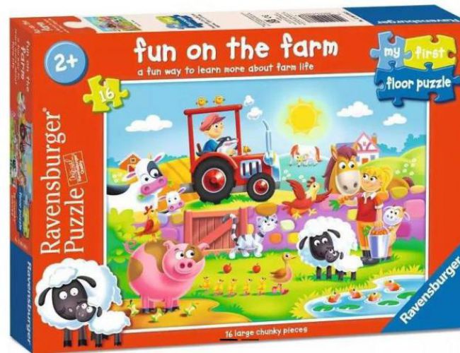 16 PCS FLOOR PUZZLE - FUN ON THE FARM (2+)
