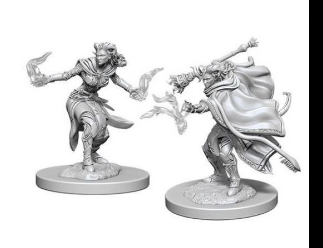 DND UNPAINTED MINI WV6 FEMALE TIEFLING WARLOCK