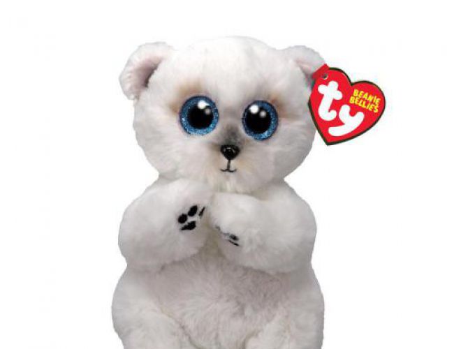 TY BEANIE BELLIES - WUZZY WHITE BEAR