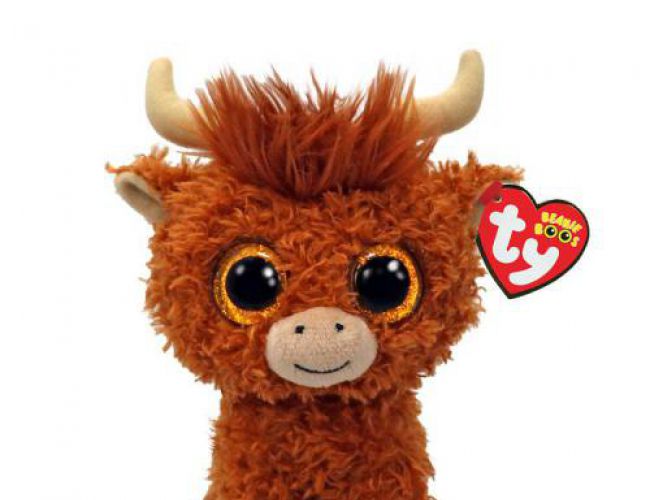 TY BEANIE BOOS ALFIE HIGHLAND COW BROWN REG