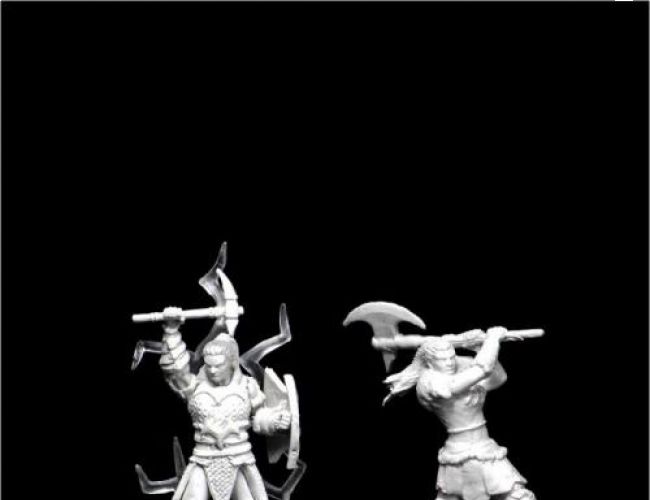 UNPAINTED MINIS: BARBARIAN GOLIATH FEMALE