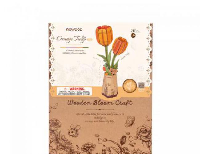 WOODEN BLOOM CRAFT - ORANGE TULIP
