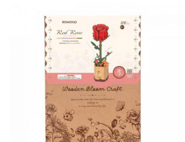 WOODEN BLOOM CRAFT - RED ROSE