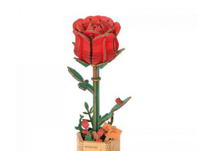 WOODEN BLOOM CRAFT: RED ROSE
