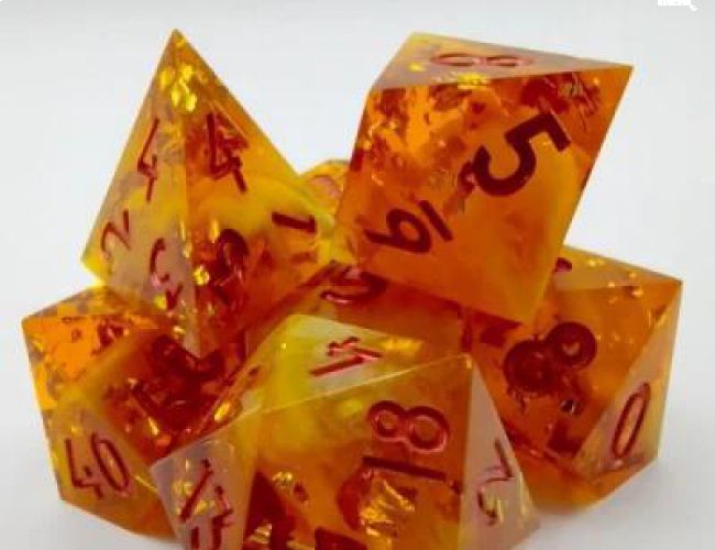 CANA-DICE - 7 DICE SET - SHARP EDGED - ALCHEMICAL ORE in PLASTIC BOTTLE