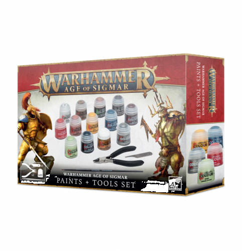 AGE OF SIGMAR PAINTS + TOOLS SET (MSRP $55.00)