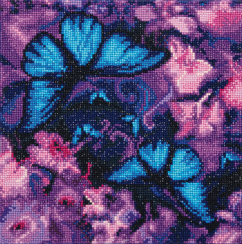 CRYSTAL ART Kit - BLUE VIOLET BUTTERFLIES