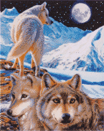 CRYSTAL ART KIT - THE SENTINEL WOLVES