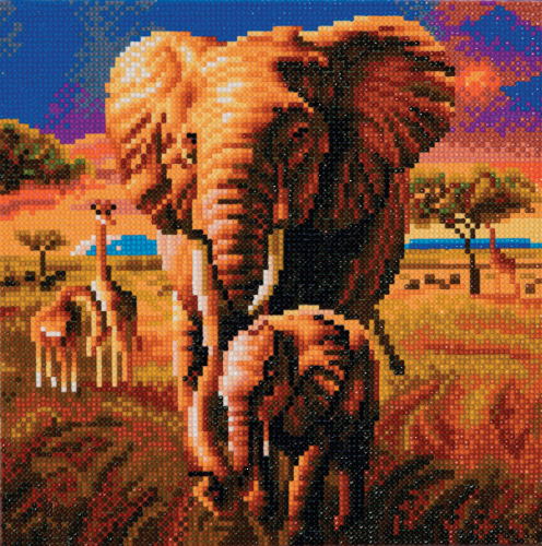 CRYSTAL ART Kit - ELEPHANT OF THE SAVANNAH