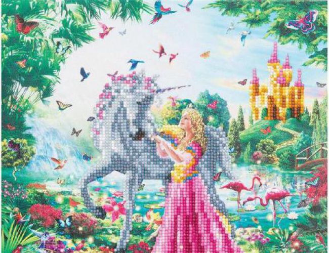 CRYSTAL ART Kit - PRINCESS AND THE UNICORN