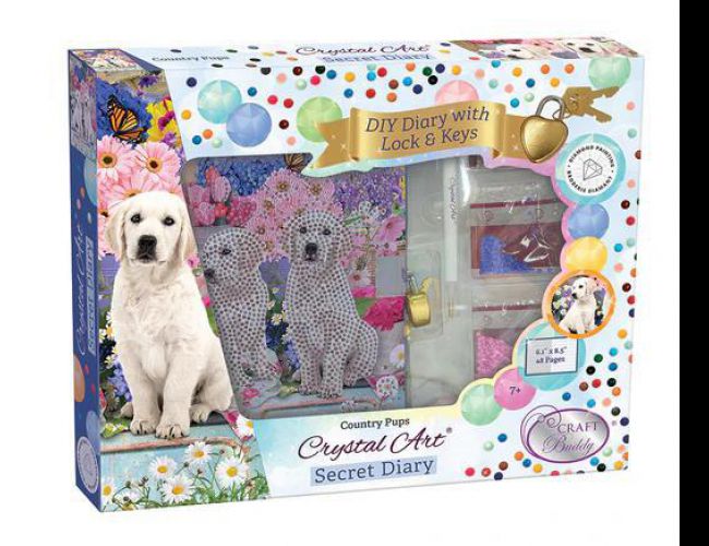CRYSTAL ART SECRET DIARY - COUNTRY PUPS