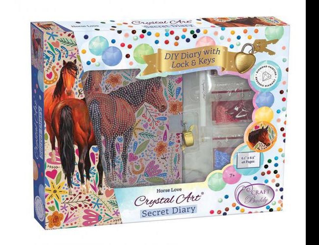 CRYSTAL ART SECRET DIARY - HORSE LOVE