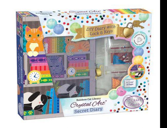 CRYSTAL ART SECRET DIARY - RAINBOW CAT LIBRARY