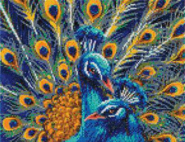 CRYSTAL ART KIT BLUE RHAPSODY PEACOCKS