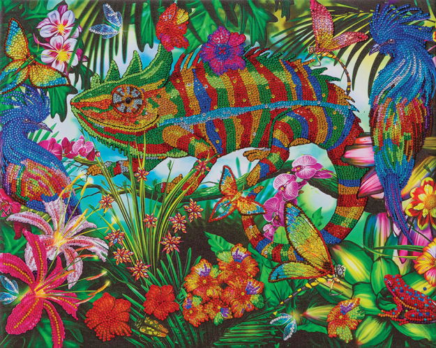 CRYSTAL ART KIT -  CHAMELEON JUNGLE