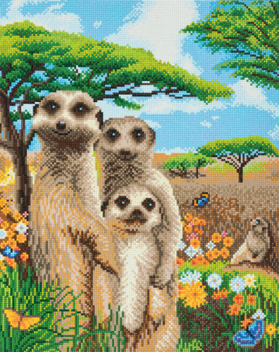CRYSTAL ART KIT -  MEERKAT FAMILY