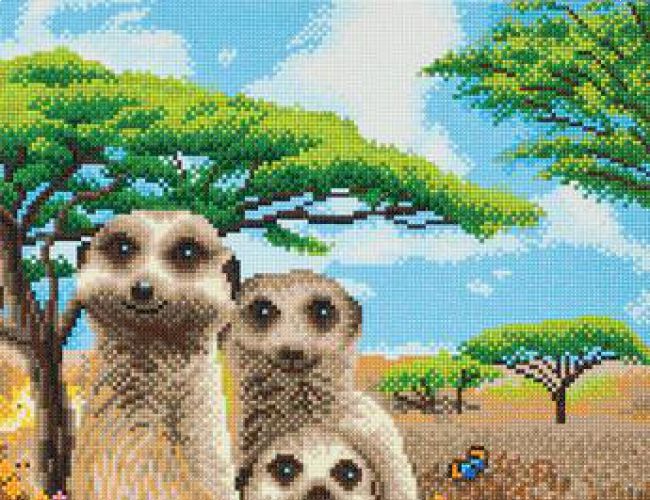 CRYSTAL ART KIT -  MEERKAT FAMILY