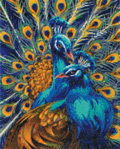 CRYSTAL ART KIT BLUE RHAPSODY PEACOCKS