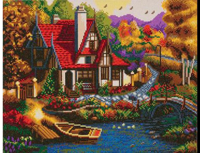 CRYSTAL ART KIT -  RIVERSIDE COTTAGE