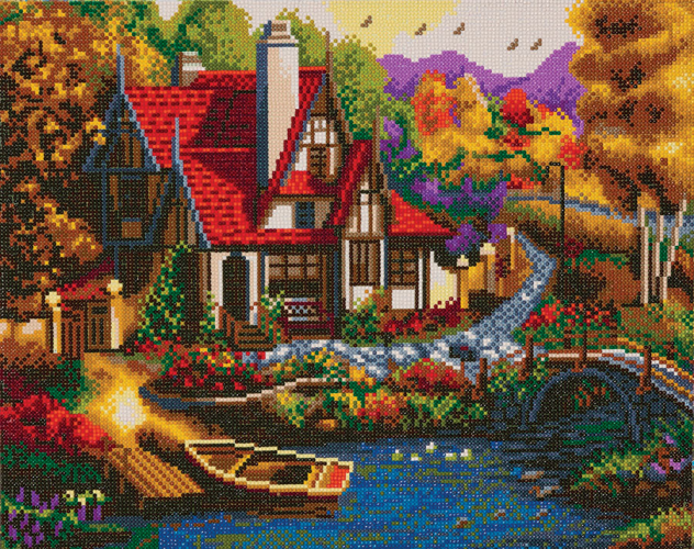CRYSTAL ART KIT -  RIVERSIDE COTTAGE