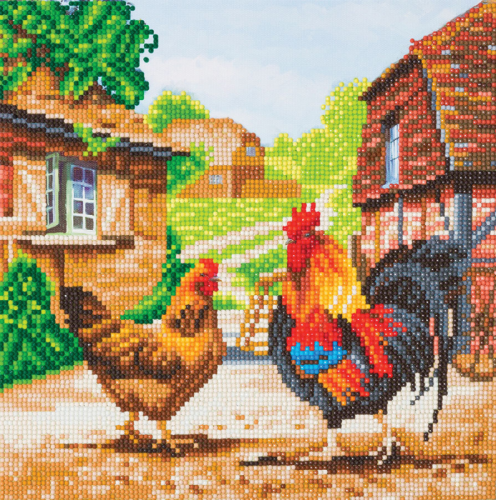 CRYSTAL ART KIT - FARMYARD CHICKENS