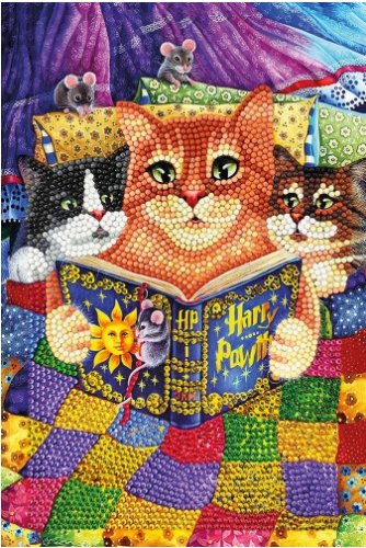 CRYSTAL ART NOTEBOOK - KITTY BEDTIME STORIES