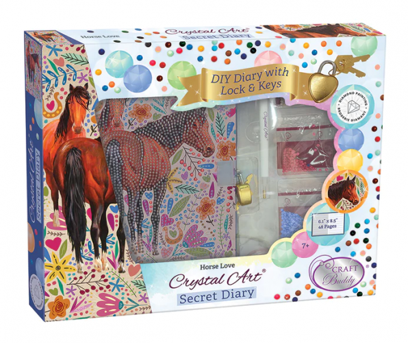 CRYSTAL ART SECRET DIARY - HORSE LOVE