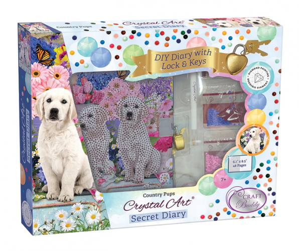 CRYSTAL ART SECRET DIARY - COUNTRY PUPS