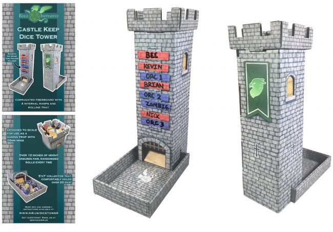 CASTLE KEEP DICE TOWER W/ MAGNETIC TURN TRACKER