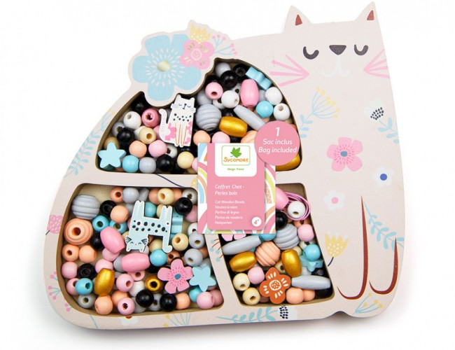 CAT WOODEN BEADS