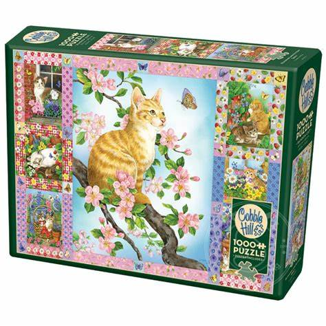 COBBLE HILL 1000 BLOSSOMS AND KITTENS QUILT