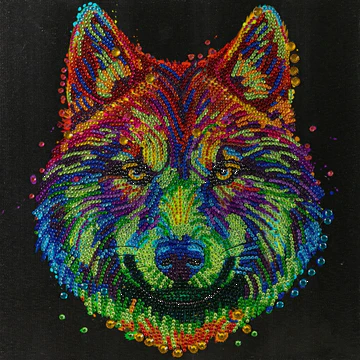 CRYSTAL ART KIT - MEDIUM - COLOURFUL WOLF