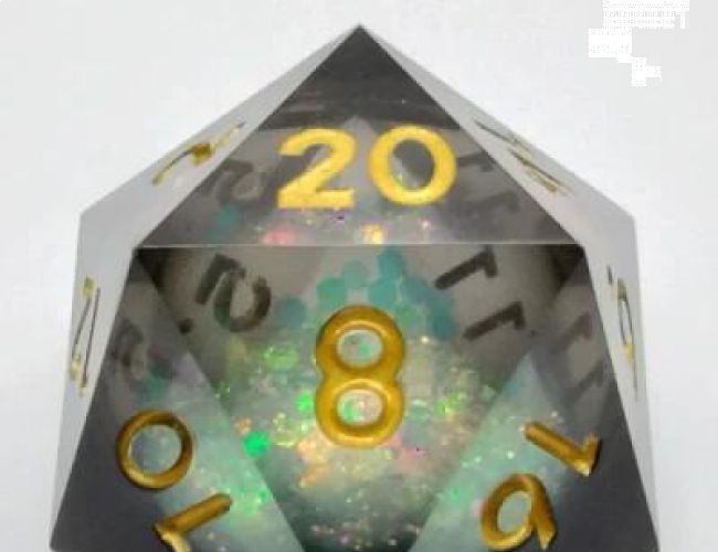 LARGE D20 (33mm) MAELSTROM OF DREAMS - BLACK & GOLD