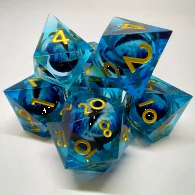 BEHOLDER EYE DICE (MIRRORS TO THE SOUL) - BLUE (IN A BOTTLE WITH A SCREW-CAP)