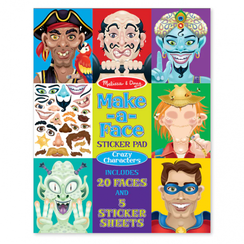 MAKE A FACE STICKER PAD CRAZY CHARACTERS