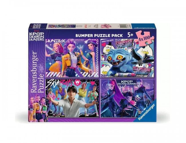 RAVENSBURGER 4X100 PCS K-POP DEMON HUNTERS BUMPER PUZZLE PACK 