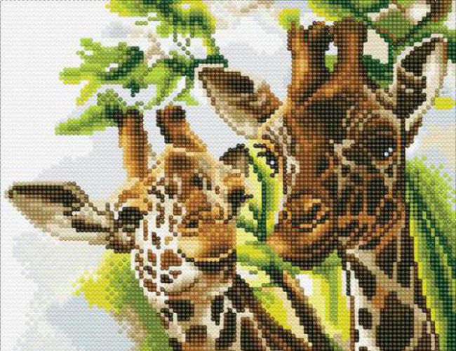 CRYSTAL ART Kit - FRIENDLY GIRAFFES