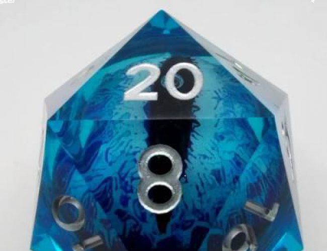 JUMBO 55mm LIQUID CORE DRAGON EYE D20 - BLUE