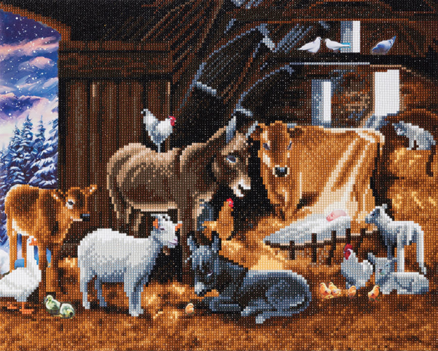 CRYSTAL ART KIT - LARGE - NATIVITY: A CHRISTMAS MIRACLE