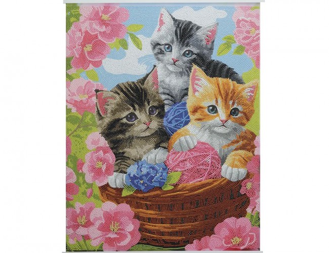 CRYSTAL ART SCROLL KIT - PLAYFUL CATS