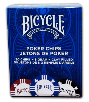 BICYCLE - 8 GRAM CLAY POKER CHIPS (50CT)