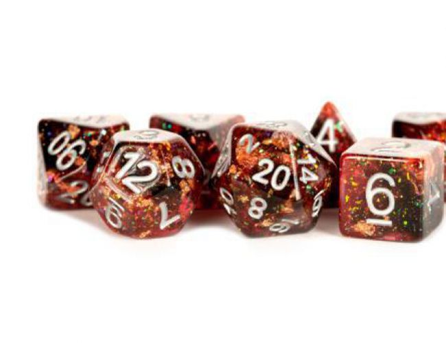 RESIN 16MM 7 DICE SET ETERNAL FIRE