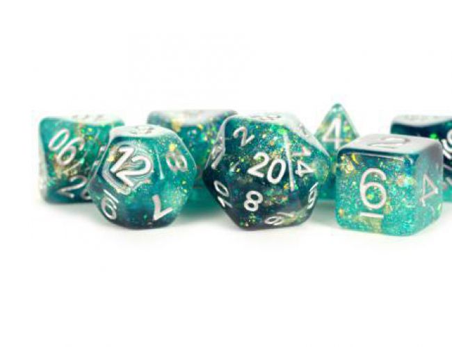 RESIN 16MM 7 DICE SET ETERNAL TEAL/BLACK