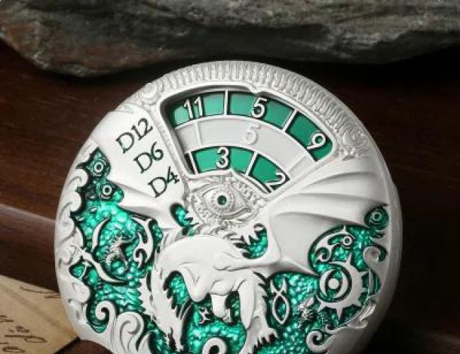 METAL DICE SPINNER DELUXE - SILVER/GREEN (IN A BOX)