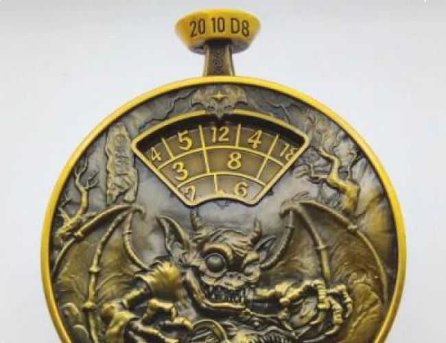 METAL DICE SPINNER - STOPWATCH SPINNER GOLD (IN A BOX)