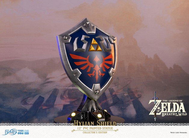 ZELDA BREATH OF THE WILD LIGHT UP HYLIAN SHIELD STATUE
